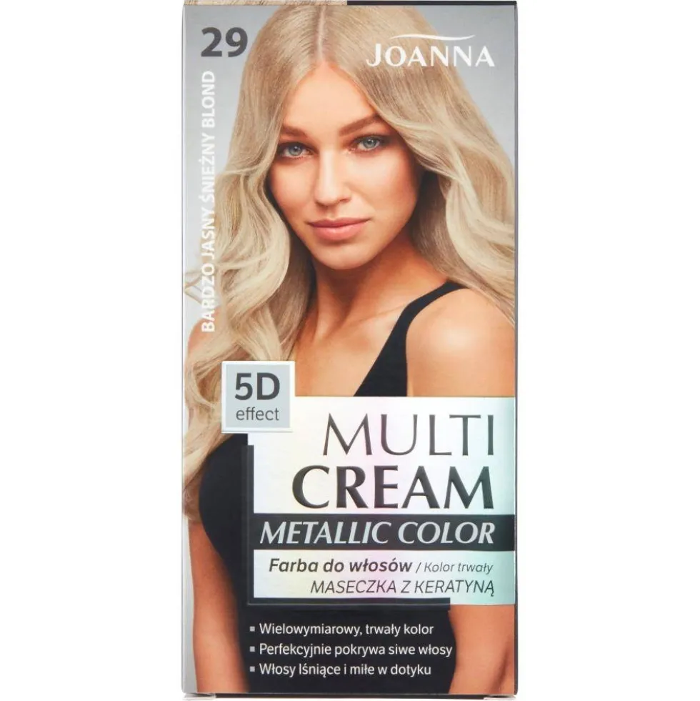 Joanna Multi Cream Metallic Color farba do włosów 29 Bardzo Jasny Śnieżny Blond