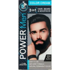 Joanna Power Men Color Cream farba odsiwiająca 01 Black
