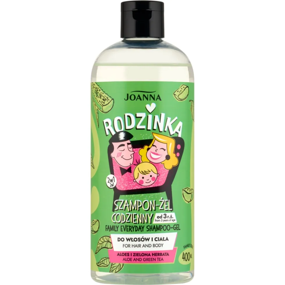 Joanna Rodzinka szampon-żel codzienny aloes i zielona herbata 400ml