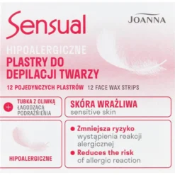 Joanna Sensual hipoalergiczne plastry do depilacji twarzy 12szt + tubka z oliwką łagodzącą 10ml