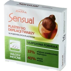 Joanna Sensual plastry do depilacji twarzy włosy mocne 16szt + tubka z oliwką łagodzącą 10ml