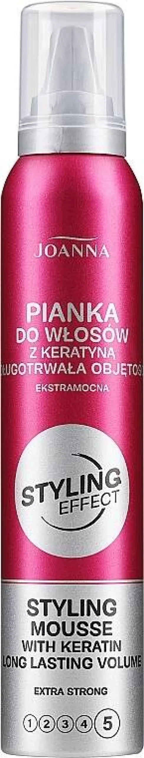 Joanna Styling Effect pianka do włosów z keratyną ekstramocna 150ml