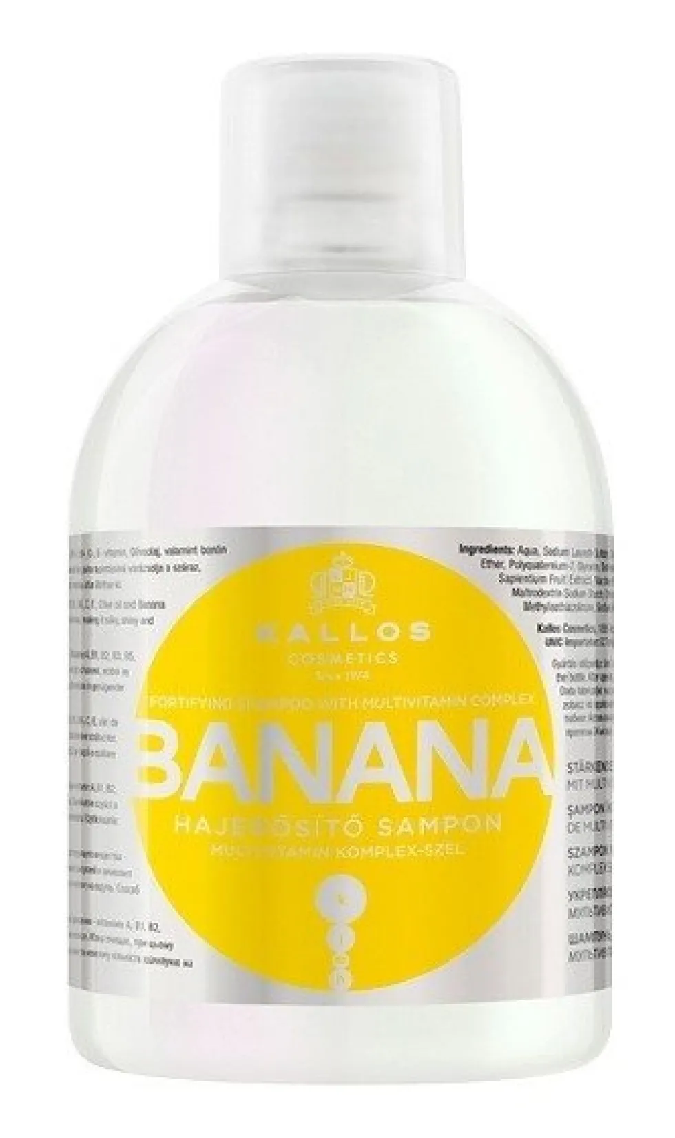 Kallos KJMN Banana Fortifying Shampoo wzmacniający szampon do włosów z kompleksem multiwitaminowym 1000ml