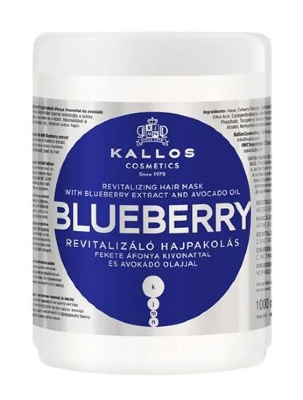 Kallos KJMN Blueberry Revitalizing Hair Mask rewitalizująca maska do włosów z ekstraktem jagód 1000ml