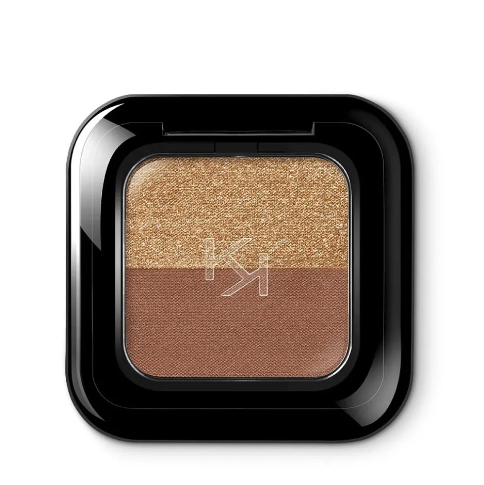 KIKO Milano Bright Duo Eyeshadow podwójny cień do powiek uwalniający intensywny kolor 04 Universal Beige / Warm Gold 1.8g