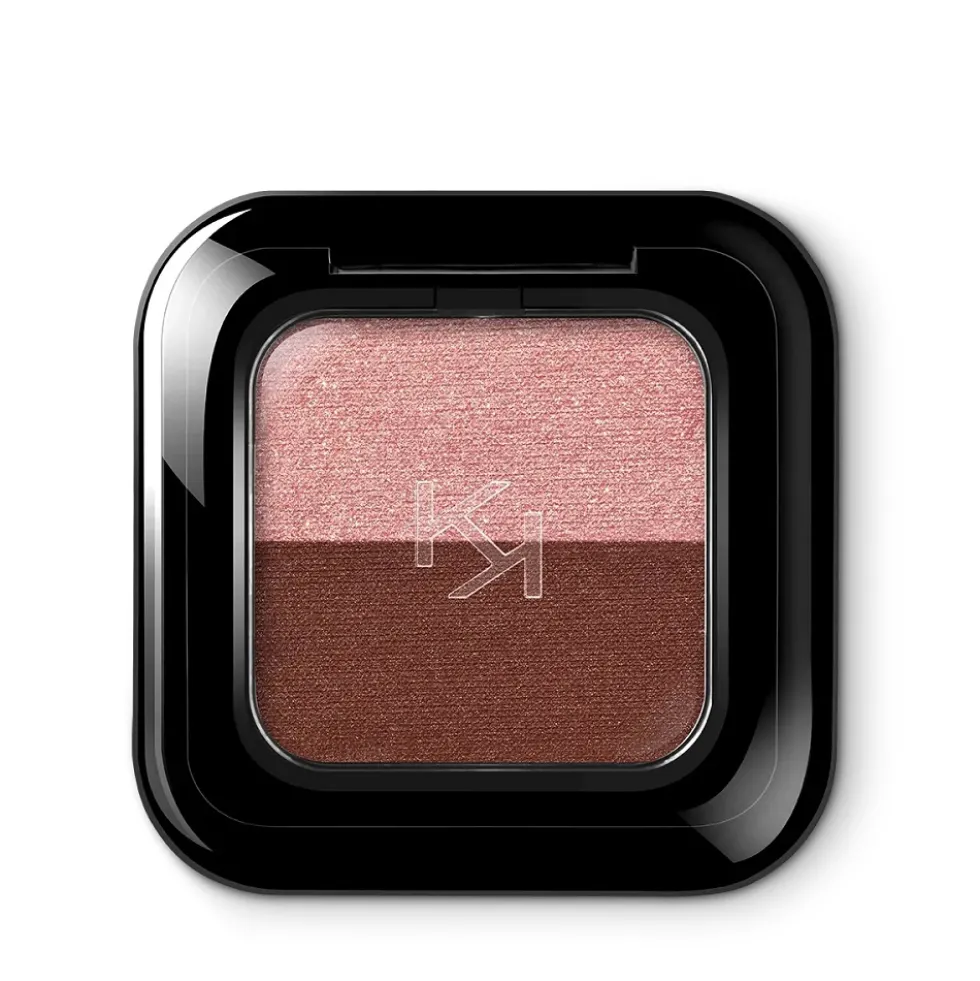 KIKO Milano Bright Duo Eyeshadow podwójny cień do powiek uwalniający intensywny kolor 12 Coral / Dark Brick 1.8g