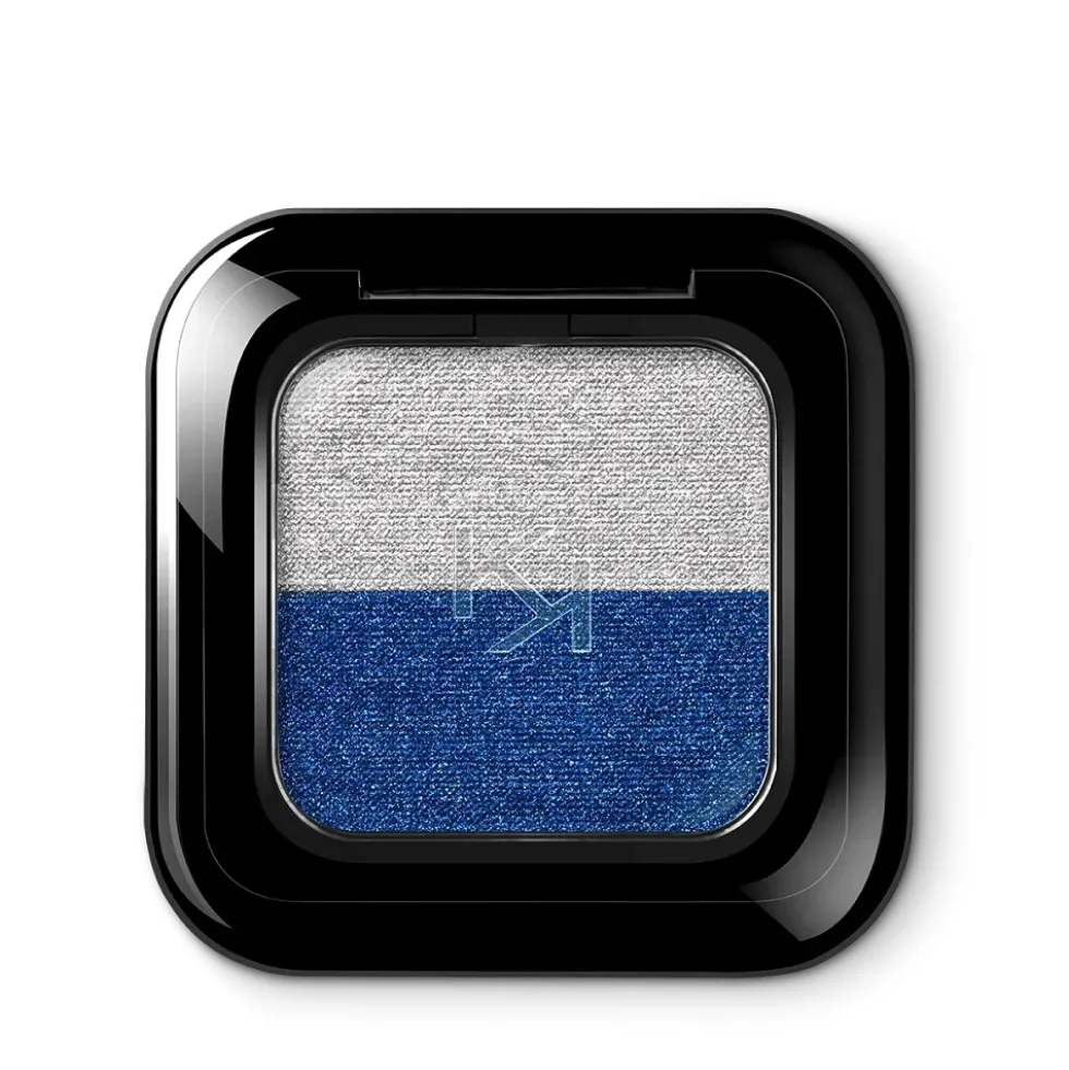 KIKO Milano Bright Duo Eyeshadow podwójny cień do powiek uwalniający intensywny kolor 17 Silver / Eletric Blue 1.8g