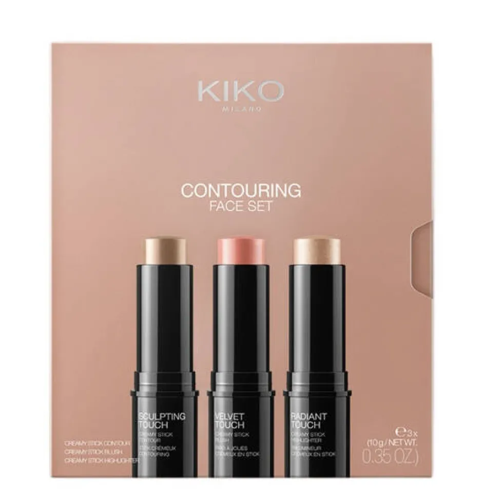 KIKO Milano Contouring Face Set zestaw sztyft do konturowania 10g + róż w sztyfcie 10g + rozświetlacz w sztyfcie 10g