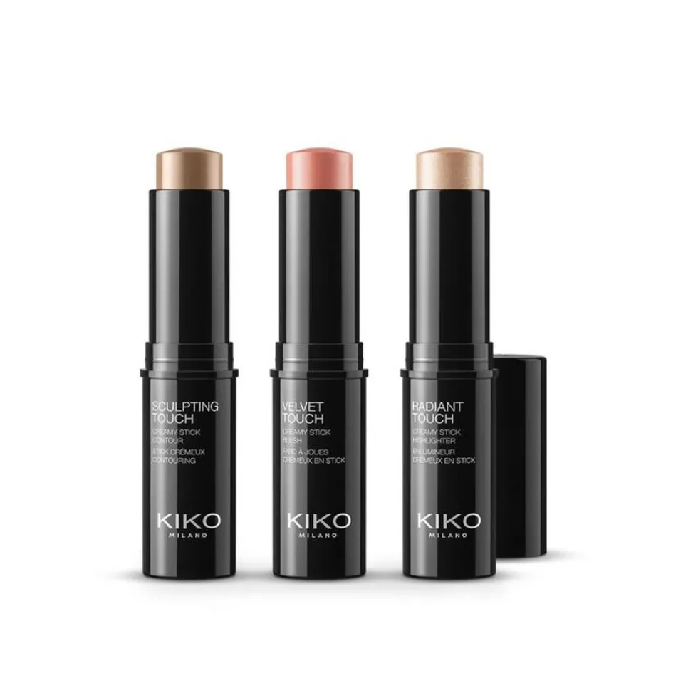 KIKO Milano Contouring Face Set zestaw sztyft do konturowania 10g + róż w sztyfcie 10g + rozświetlacz w sztyfcie 10g