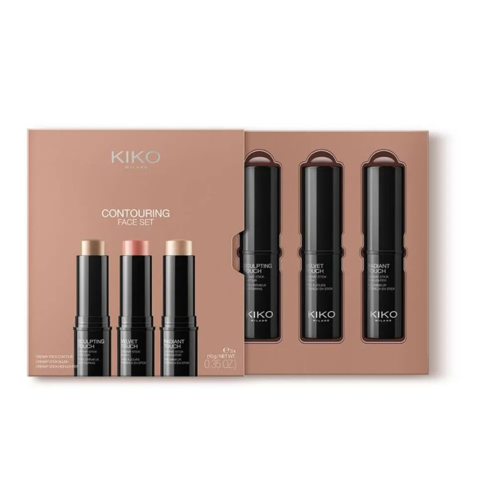 KIKO Milano Contouring Face Set zestaw sztyft do konturowania 10g + róż w sztyfcie 10g + rozświetlacz w sztyfcie 10g