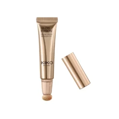 KIKO Milano Glow Fusion Gleam Dream Highlighter rozświetlacz do twarzy w płynie z aplikatorem gąbkowym 02 Golden Sunrise 14ml