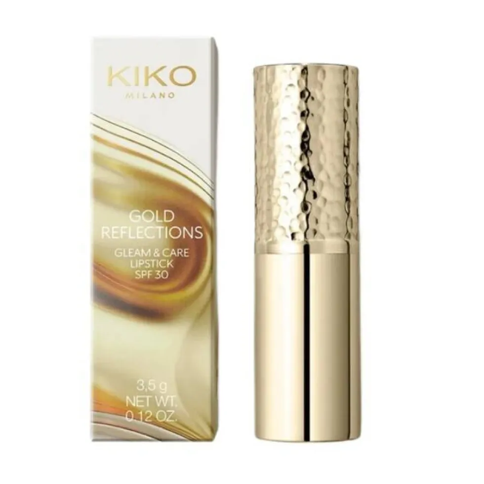 KIKO Milano Gold Reflections Gleam & Care Lipstick SPF30 kremowa odżywcza pomadka do ust 03 Tropical Mauve 3.5g