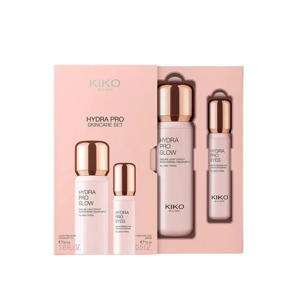 KIKO Milano Hydra Pro Skincare Set zestaw nawilżający krem do twarzy SPF10 50ml + serum pod oczy 15ml