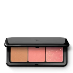 KIKO Milano Multi Finish Trio Blush & Bronzer Palette paleta do twarzy z 1 bronzerem i 2 różami o wykończeniu matowym i metalicznym 01 Coral 7g