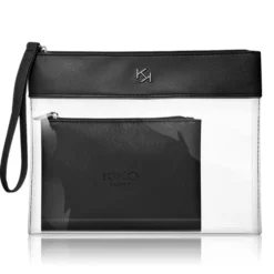 KIKO Milano Transparent Beauty Case przezroczysta kosmetyczka z wewnętrzną saszetką 001 Black