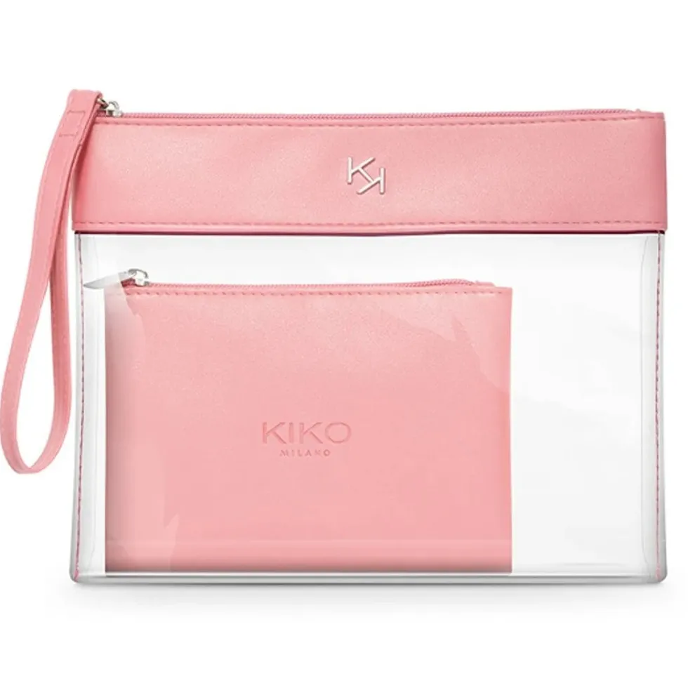 KIKO Milano Transparent Beauty Case przezroczysta kosmetyczka z wewnętrzną saszetką 003 Pink