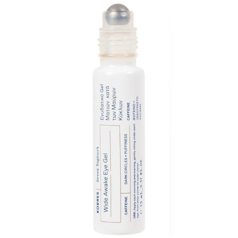 Korres Greek Yoghurt Wide Awake Eye Gel chłodzący żel pod oczy z greckim jogurtem i kofeiną 15ml