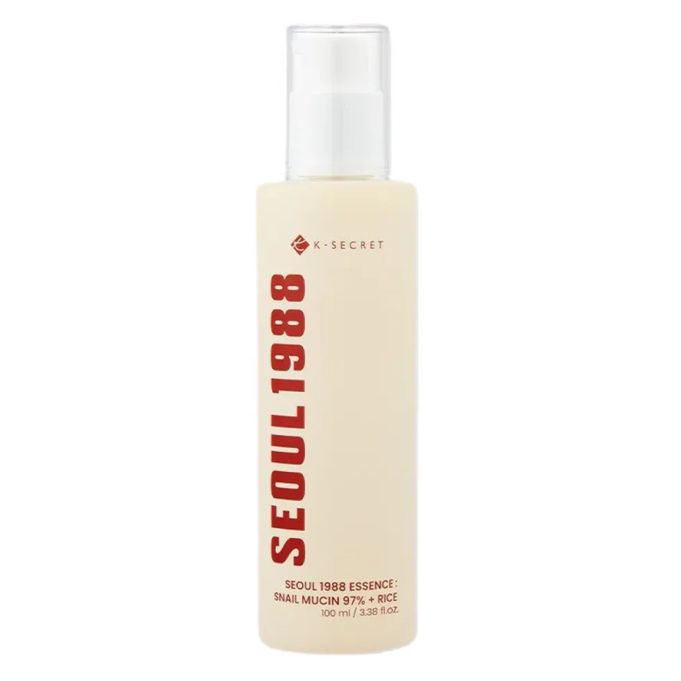 K-SECRET Seoul 1988 Essence Snail Mucin 97% + Rice łagodząca esencja do twarzy z filtratem ze śluzu ślimaka i ryżem 100ml