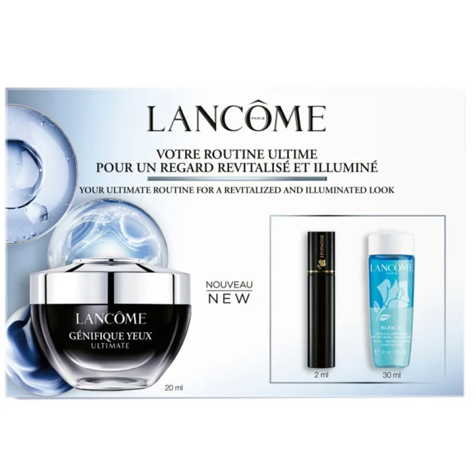 Lancome Génifique Eye Routine zestaw krem pod oczy 20ml + tusz do rzęs 2ml + płyn do demakijażu oczu 30ml