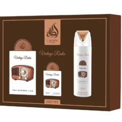 Lattafa Vintage Radio zestaw woda perfumowana spray 100ml + woda perfumowana spray 20ml + dezodorant spray 200ml