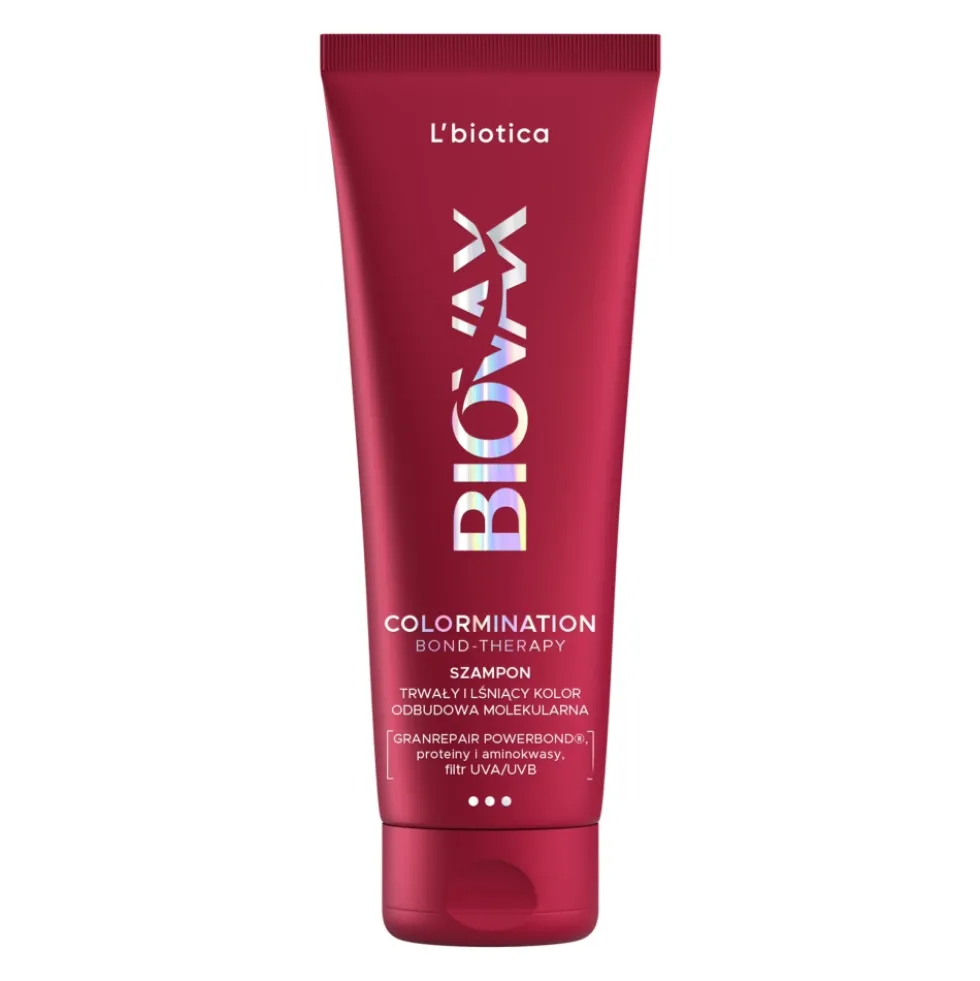 L'biotica Biovax Colormination Bond-Therapy odbudowujący szampon wydłużający trwałość koloru 200ml