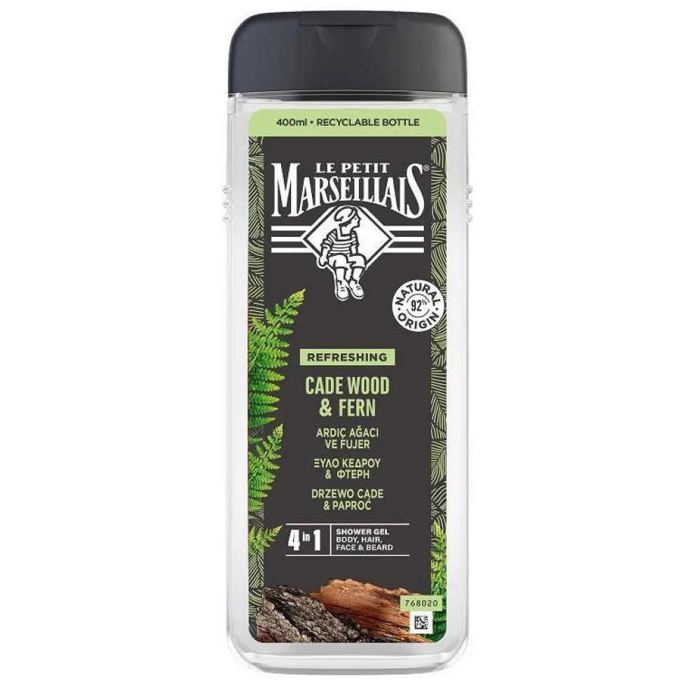 Le Petit Marseillais Nature For Men żel pod prysznic 4w1 Drzewo Cade & Paproć 400ml
