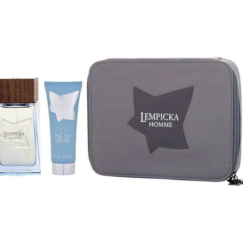 Lolita Lempicka Lempicka Homme zestaw woda toaletowa spray 100ml + żel po goleniu 75ml + kosmetyczka