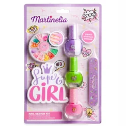 Martinelia Super Girl zestaw lakier do paznokci 4ml 3szt + zestaw ozdób do paznokci 1szt + pilnik 1szt + patyczek do paznokci 1szt