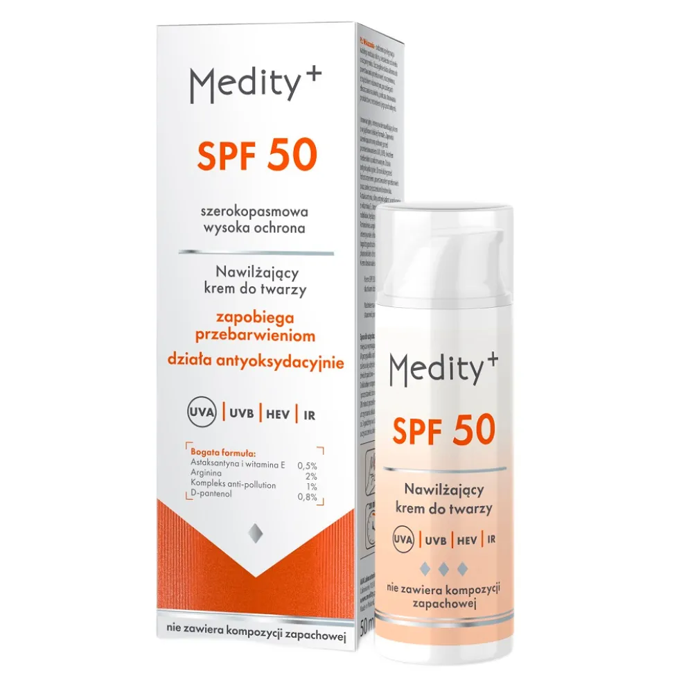 Medity+ Nawilżający krem do twarzy SPF50 50ml