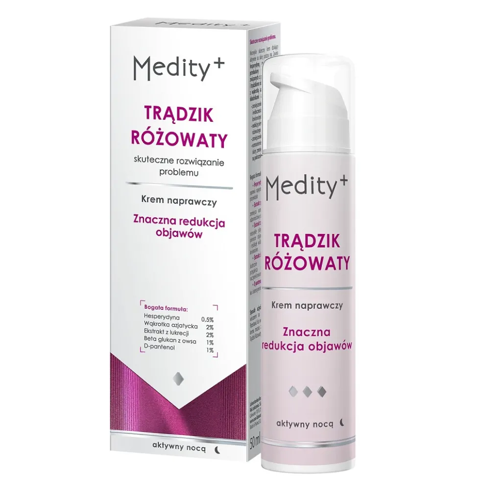 Medity+ Trądzik Różowaty krem naprawczy na noc 50ml