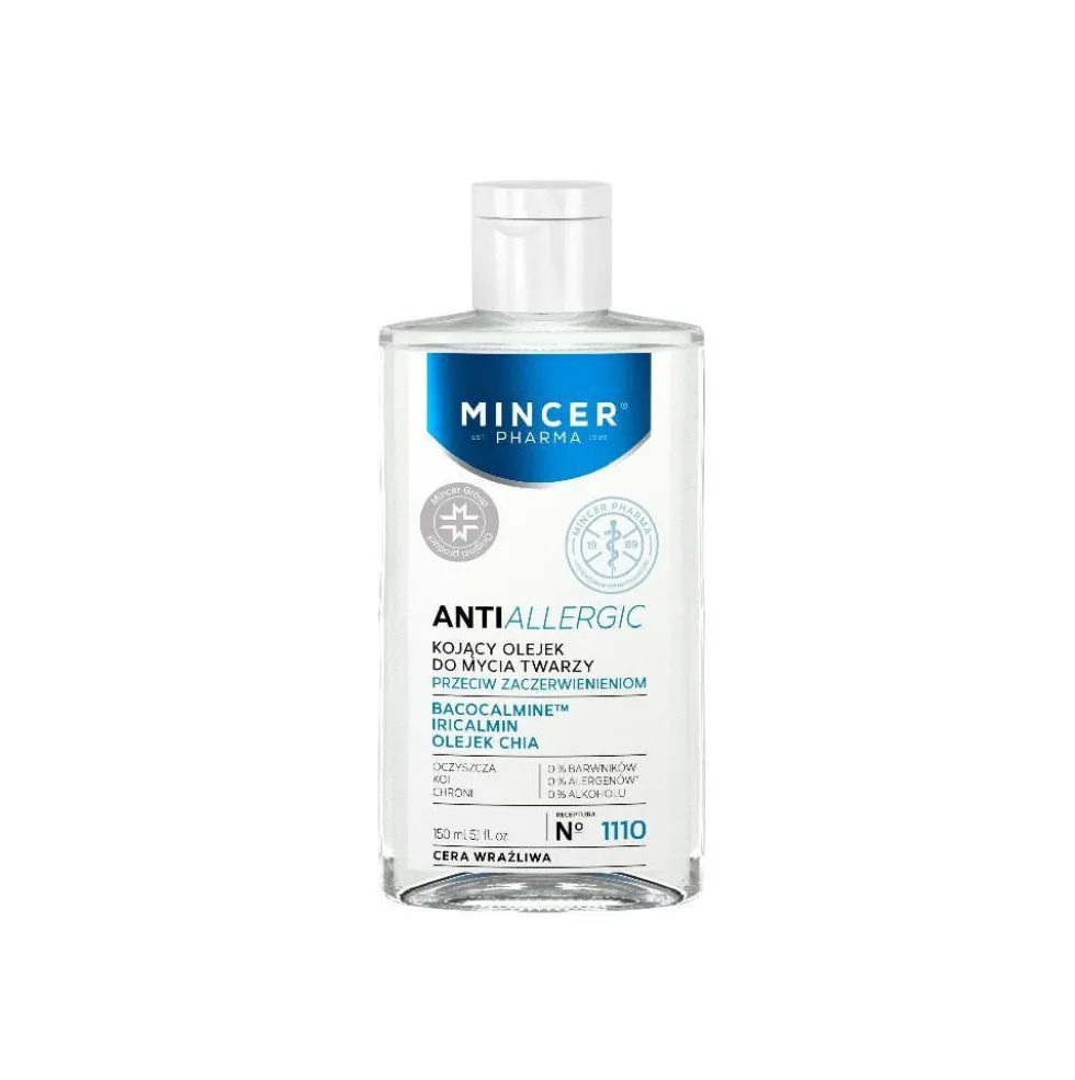 Mincer Pharma Antiallergic kojący olejek do mycia twarzy przeciw zaczerwienieniom No.1110 150ml