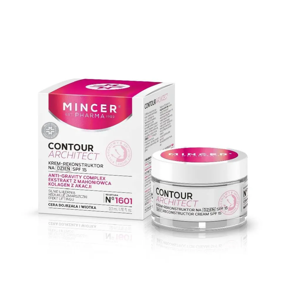 Mincer Pharma Contour Architect krem-rekonstruktor na dzień SPF15 do cery dojrzałej i wiotkiej No.1601 50ml