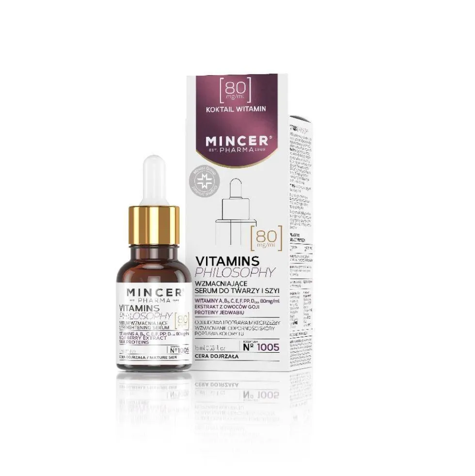 Mincer Pharma Vitamins Philosophy wzmacniające serum do twarzy i szyi No.1005 15ml