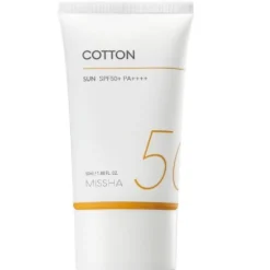 Missha All Around Safe Block Cotton Sun SPF50+PA++++ lekki krem ochronny z filtrem mineralnym 50ml