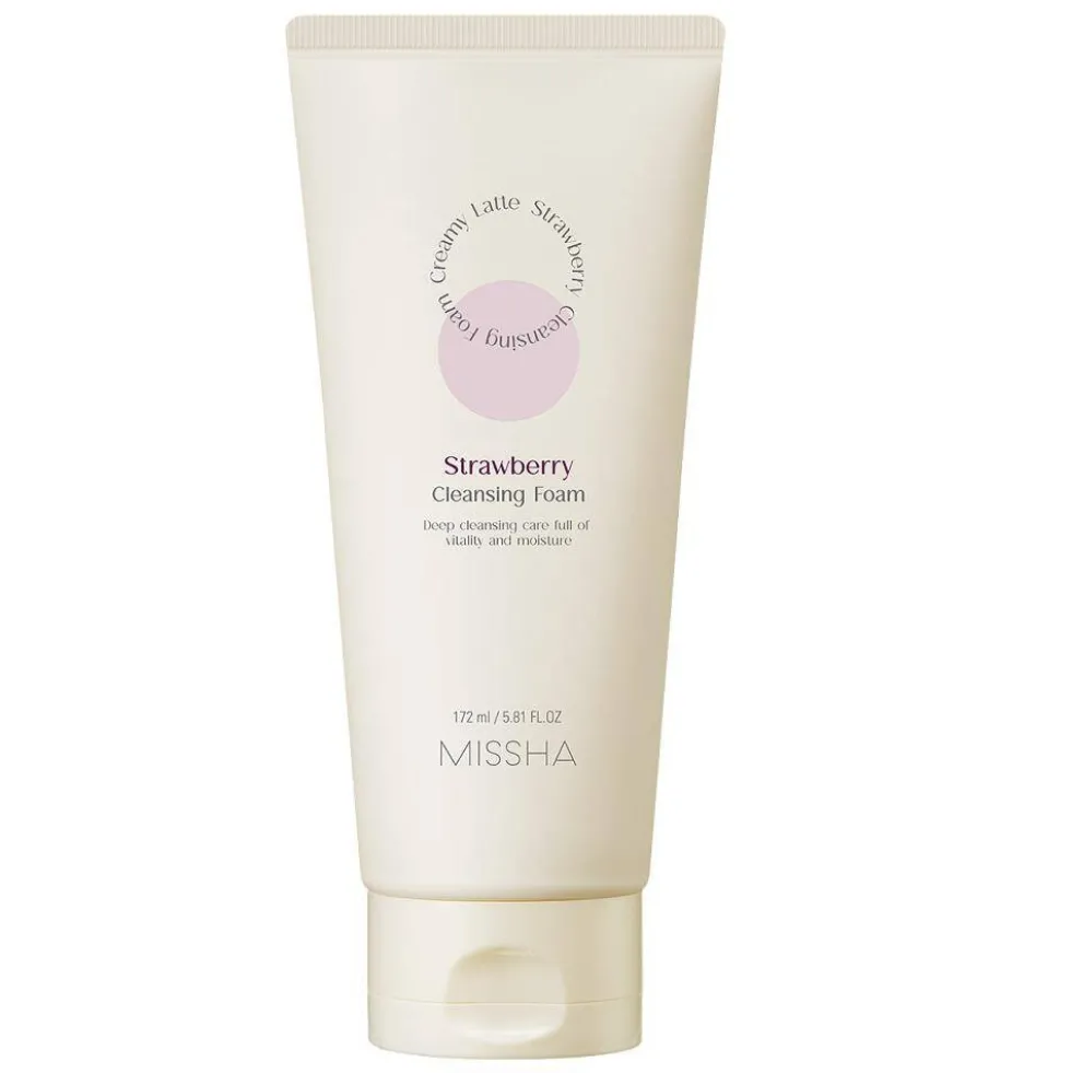 Missha Creamy Latte Cleansing Foam kremowa pianka oczyszczająca do twarzy Strawberry 172ml