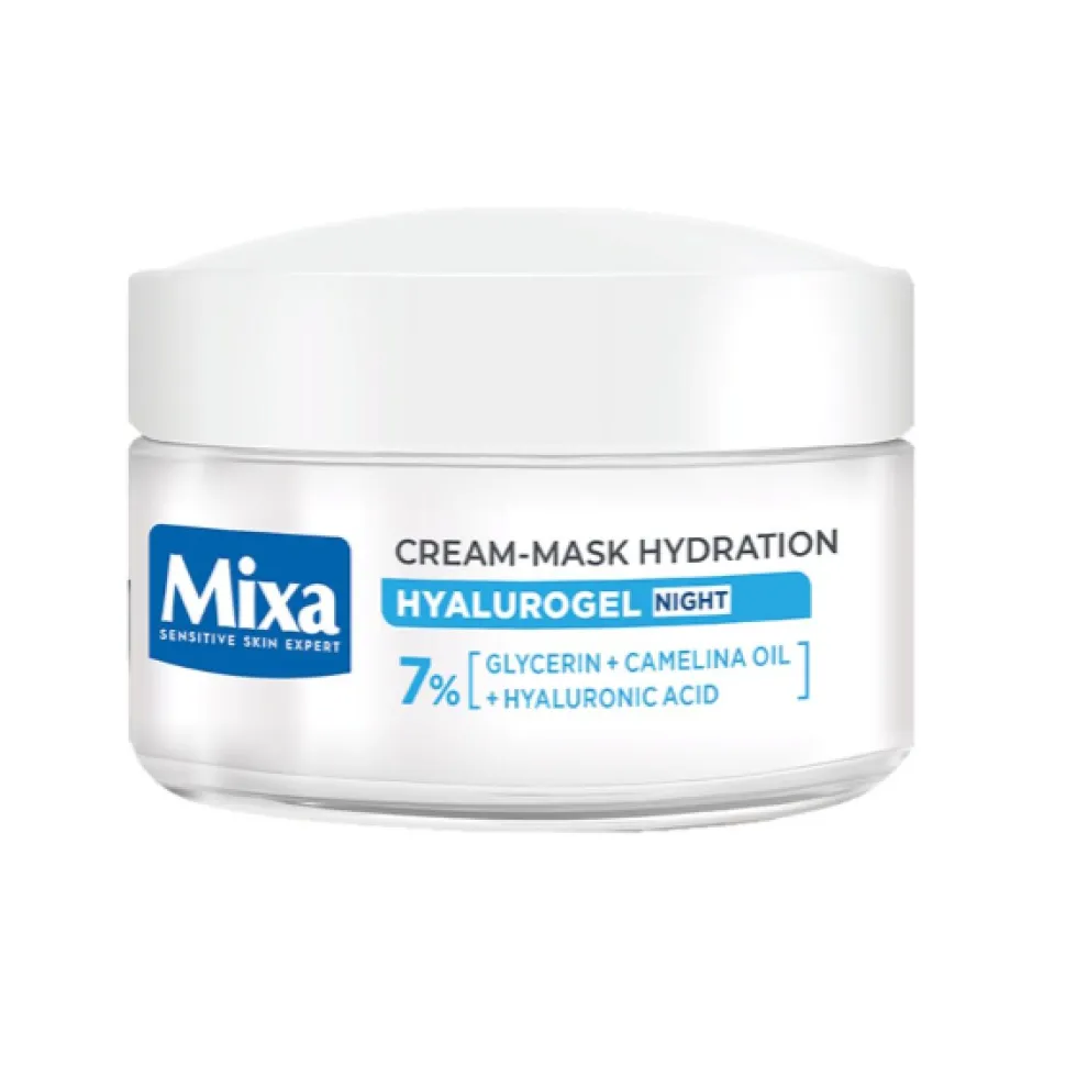 MIXA Hyalurogel Noc nawilżający krem-maska nocna odbudowa 50ml