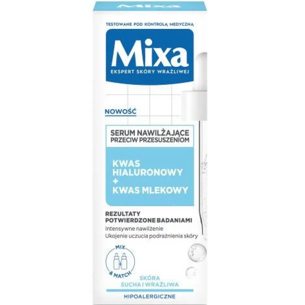 MIXA Lab serum nawilżające przeciw przesuszeniom Kwas Hialuronowy + Kwas Mlekowy 30ml