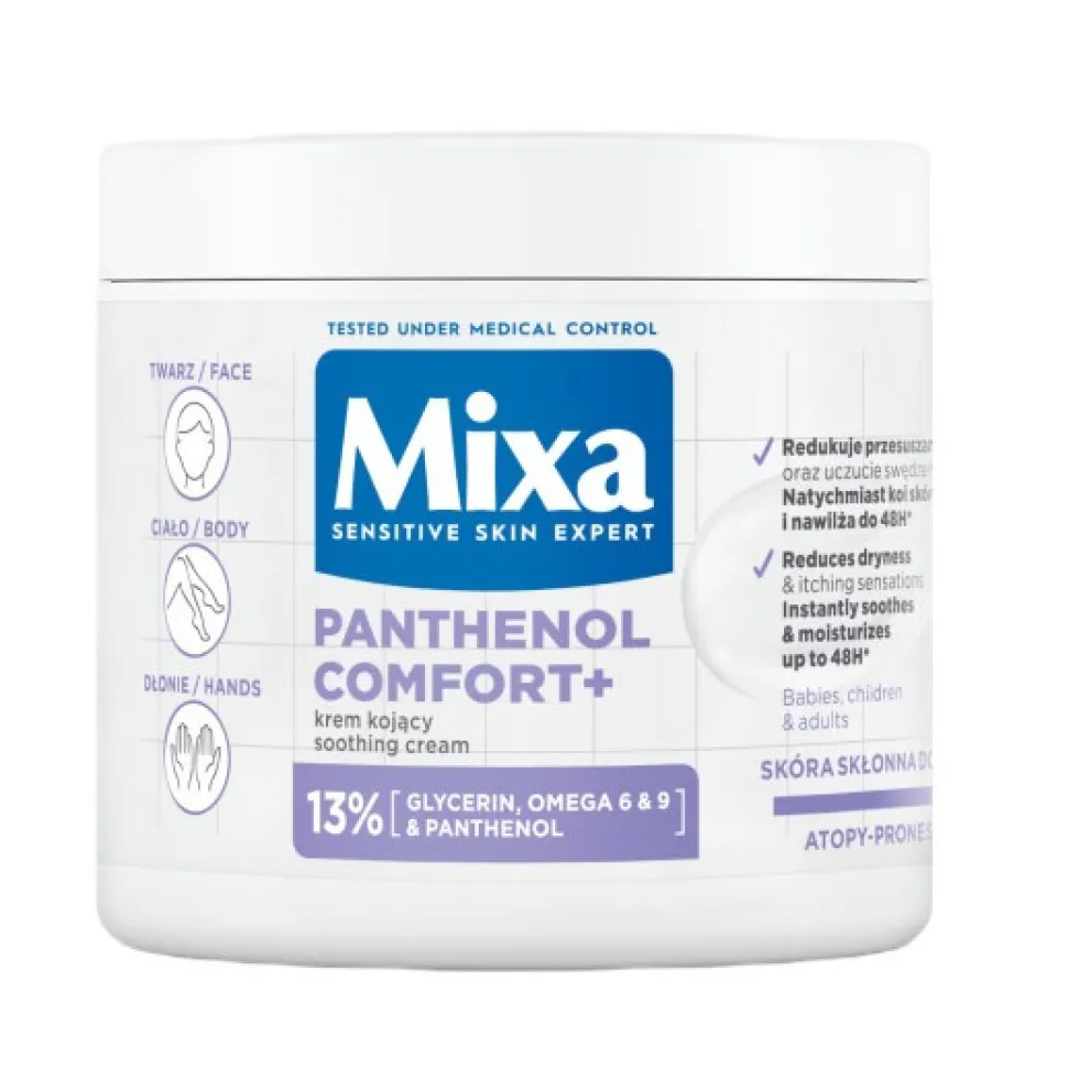 MIXA Panthenol Comfort+ kojący krem ochronny do twarzy dłoni i ciała 400ml