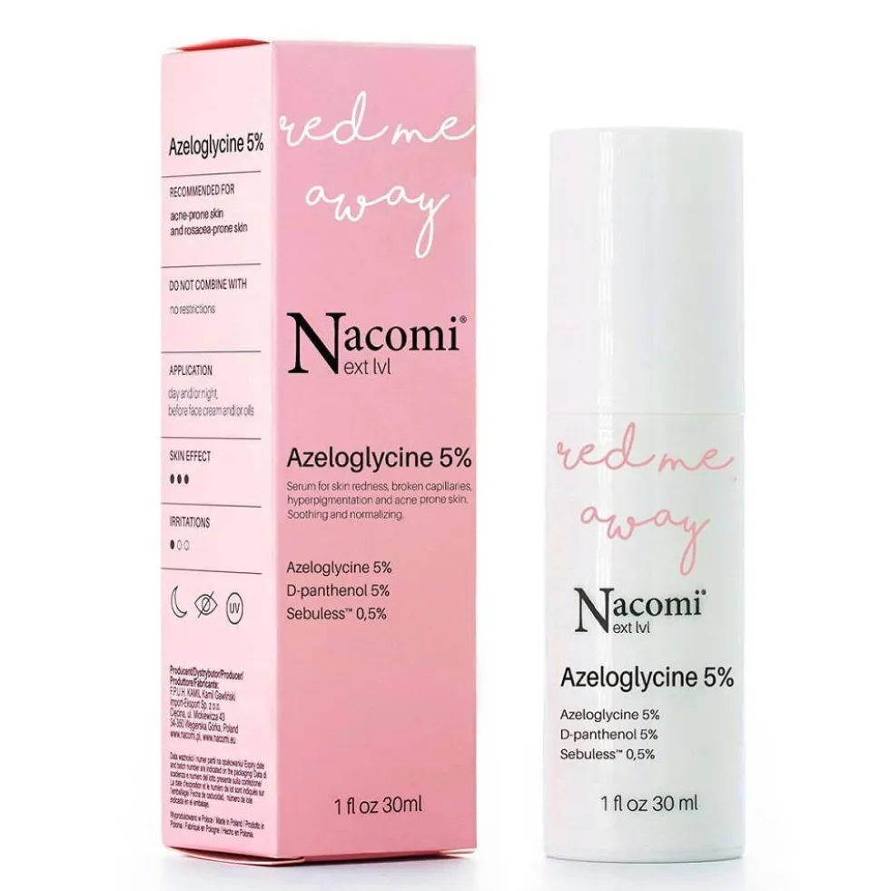 Nacomi Next Level Azeloglicyna 5% kojące serum do twarzy do cery naczynkowej i z trądzikiem różowatym 30ml