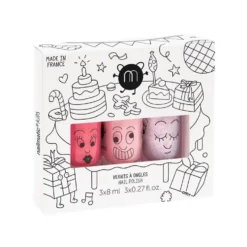 Nailmatic Kids Party B zestaw lakierów do paznokci Cookie 8ml + Bella 8ml + Elliot 8ml