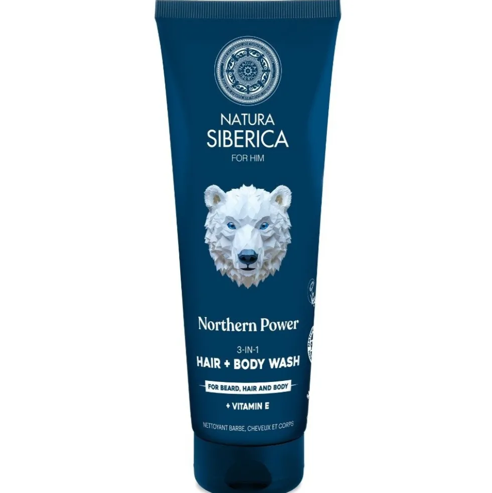 Natura Siberica For Him szampon dla mężczyzn 3w1 do włosów brody i ciała 200ml
