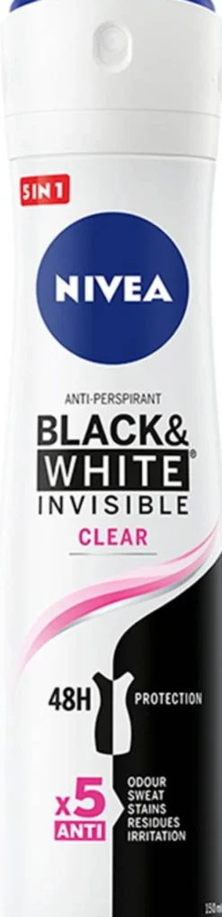 Nivea Black&White Invisible Clear antyperspirant spray 150ml