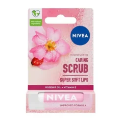 Nivea Caring Scrub pielęgnujący peeling do ust Dzika Róża 4.8g