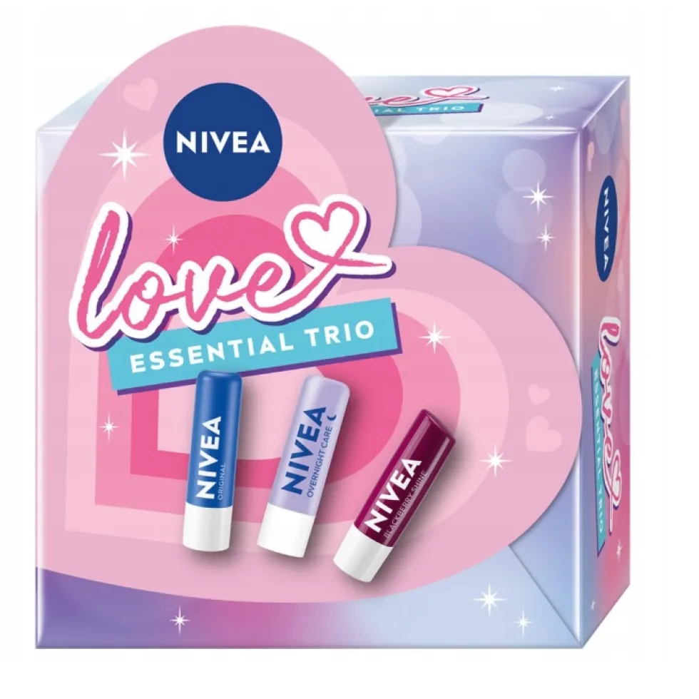 Nivea Essential Trio zestaw pomadek do ust 3x4.8g