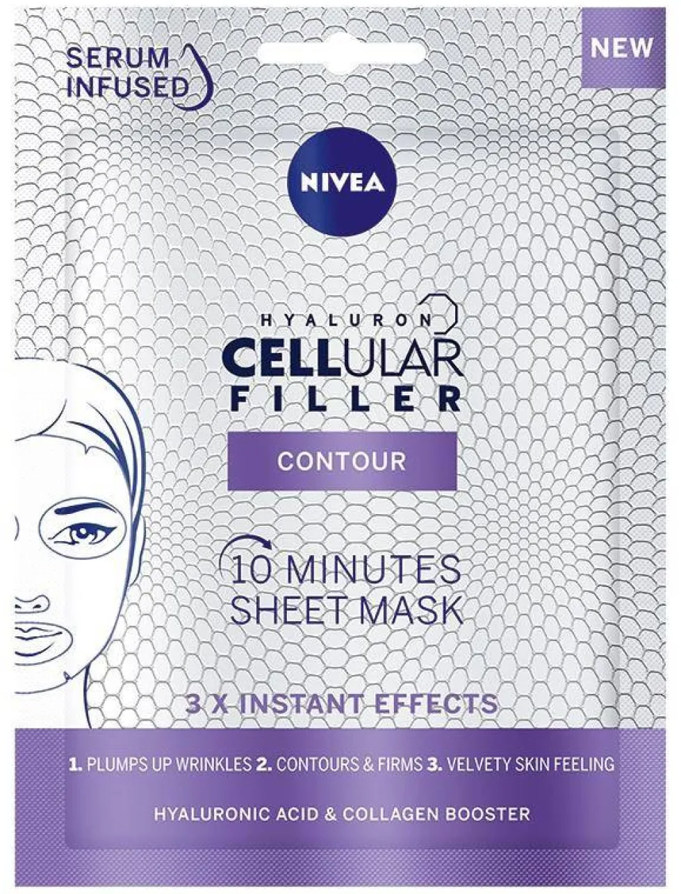 Nivea Hyaluron Cellular Filler Contour 10-minutowa maska w płachcie 1szt