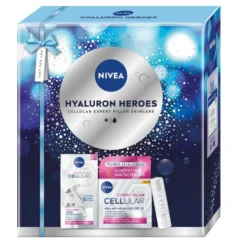 Nivea Hyaluron Heroes zestaw serum wypełniające 15ml + krem anti-age na dzień SPF30 50ml + nawilżający balsam do ust 4.8g