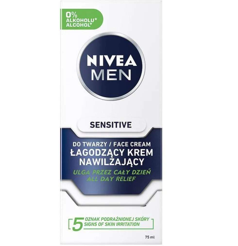 Nivea Men Sensitive łagodzący krem nawilżający do twarzy 75ml