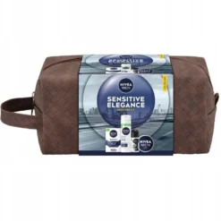 Nivea Men Sensitive Elegance zestaw łagodząca pianka do golenia 200ml + łagodzący balsam po goleniu 100ml + krem uniwersalny 100ml + antyperspirant roll-on 50ml + kosmetyczka