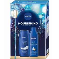 Nivea Nourishing zestaw pielęgnujący żel pod prysznic 250ml + odżywcze mleczko do ciała 250ml