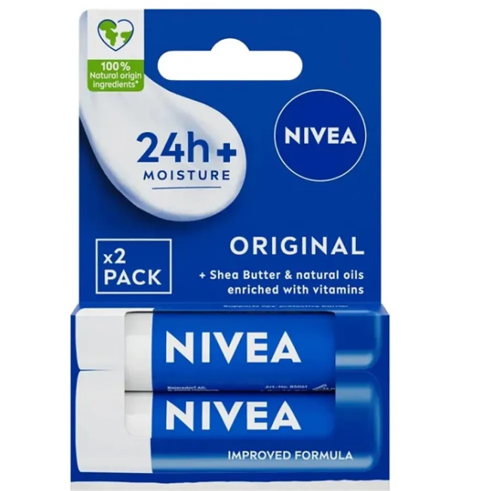 Nivea Pielęgnująca pomadka do ust Original 2x4.8g